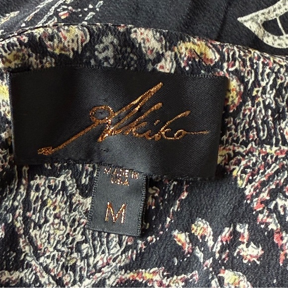 Akiko 100% Silk Peasant Blouse Size M - Picture 7 of 8